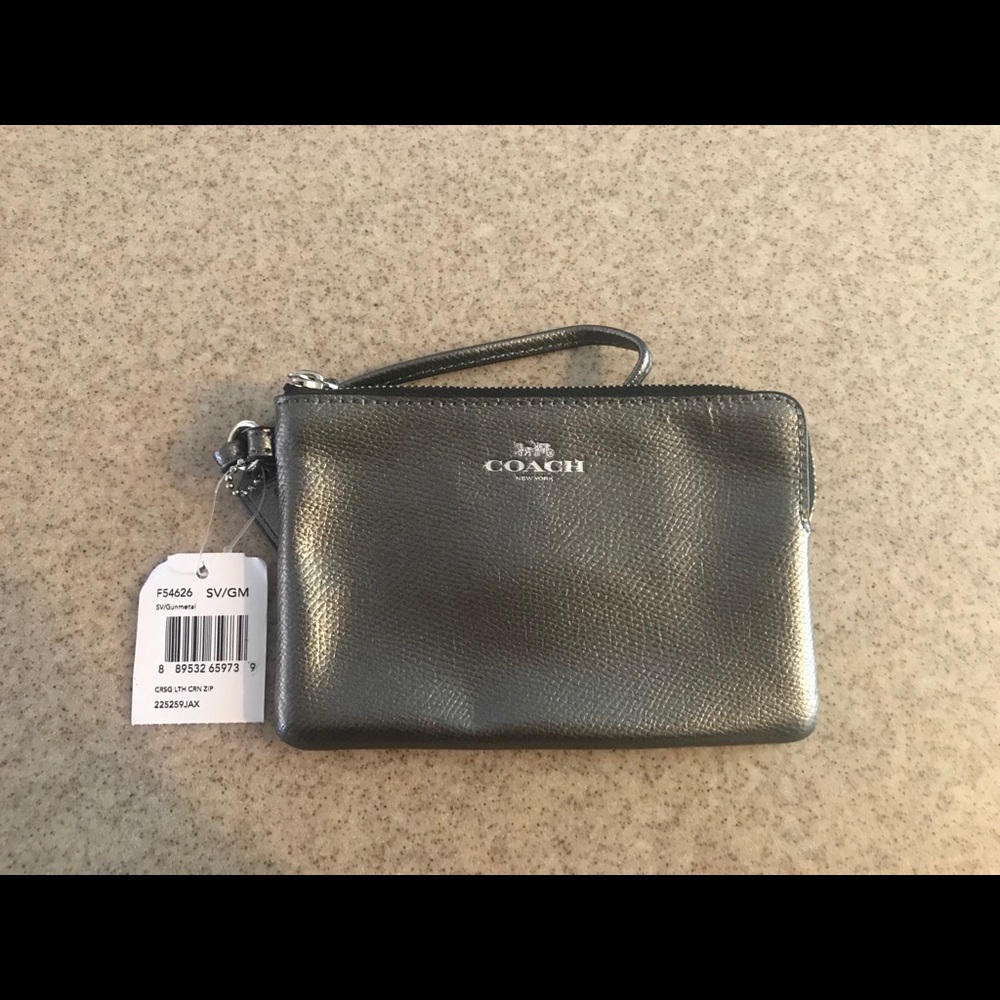 Gray Coach Wristlet